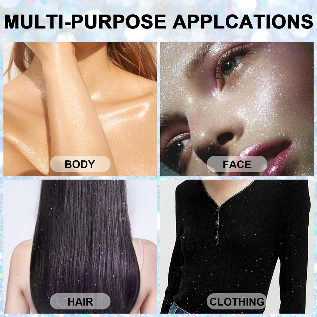 Hair and Body Glitter Spray, 1PC Sparkling Pink Glitter Dry Powder Makeup for Clothes, Festival Rave Prom Loose Sparkle Powder,Holographic Ultra Fine Resin Glitters for Crafts,10g (Sparkling Pink)