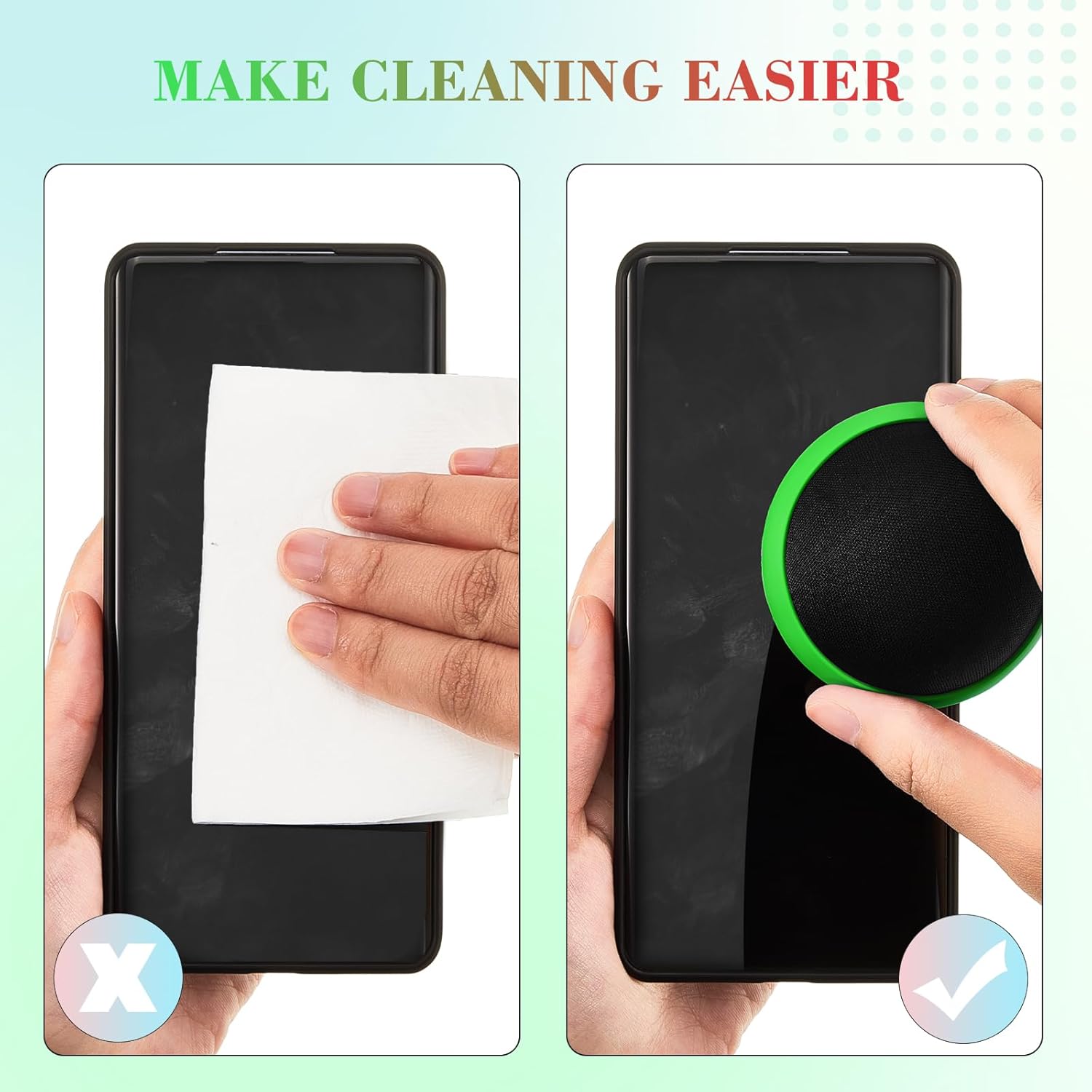Suclain 4 Pack Christmas Touch Screen Cleaner Balls Phone Cleaning Ball Microfiber Touch Car Screen Glass Cleaner for Computer Laptop Phone Monitor(Red, Blue, Yellow,Green)
