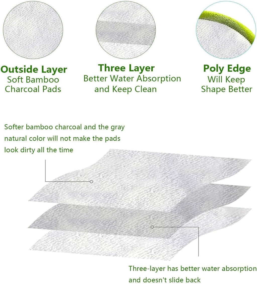 20 Pack Reusable Makeup Remover Face Pads with Laundry Bag Washable Soft and Comfortable Cleaning Face Skin,Washable Bamboo Cotton Rounds Multicolour