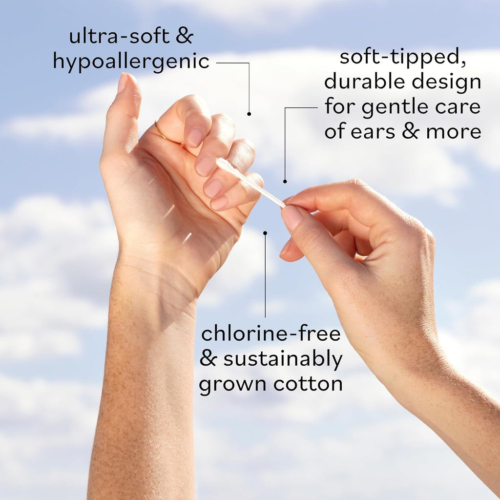 Sky Organics - Organic Cotton Swabs, 1000 ct. - Ultra Soft Tips - Strong & Durable - Hypoallergenic - Chlorine Free - Sustainable - Natural, Vegan & Cruelty Free - Skin Care & Self Care