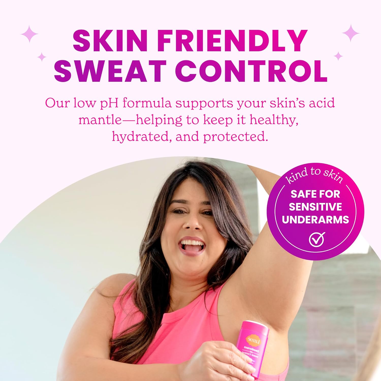 Lume Deodorant Plus Sweat Control - Smooth Solid Stick - Extra Strength Antiperspirant - 72 Hour Odor And Sweat Control - Baking Soda Free, Skin Loving - 2.6 ounce (Unscented) Pack of 2