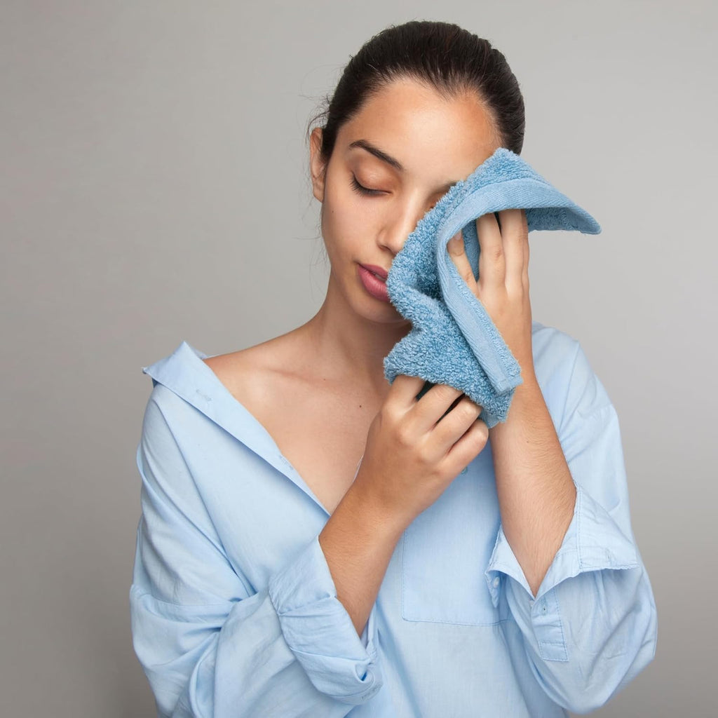 Infinitee Xclusives Luxury Wash Cloths for Showering [13x13] – 100% Cotton Washcloths [Pack of 12], Soft and Absorbent Face Towels for Bathroom Wash Clothes, Gym, and Spa (Charming Grey)