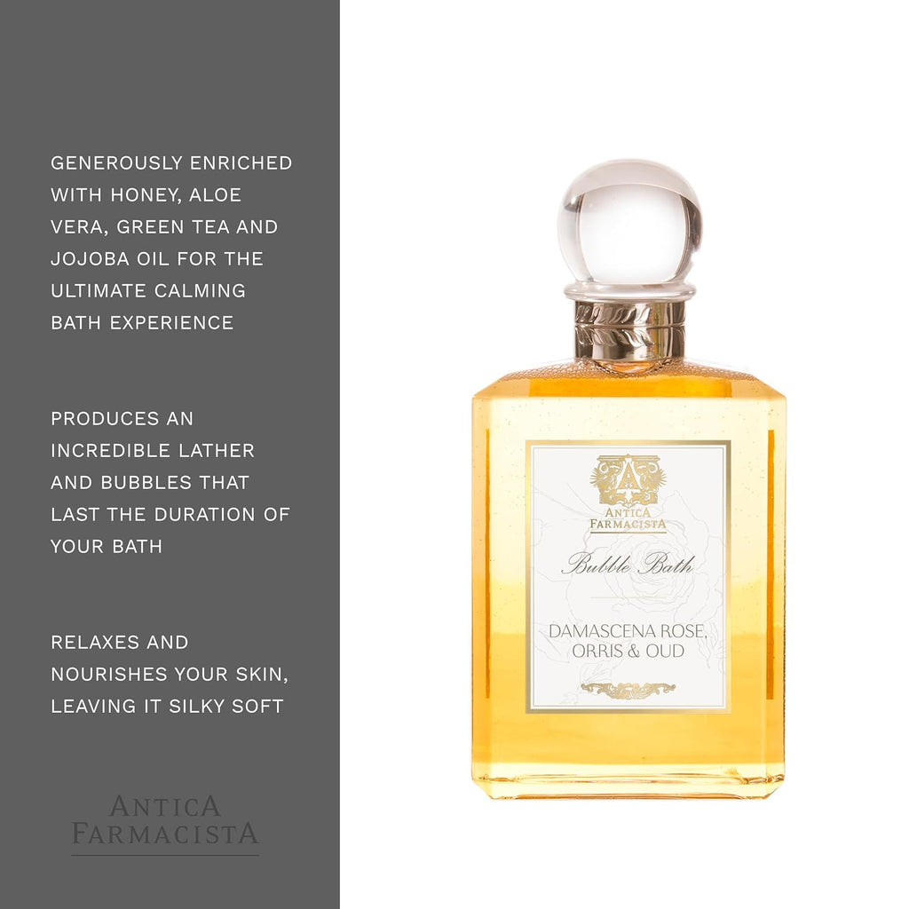 Antica Farmacista Damascena Rose, Orris & Oud Bubble Bath, 16 Fl Oz