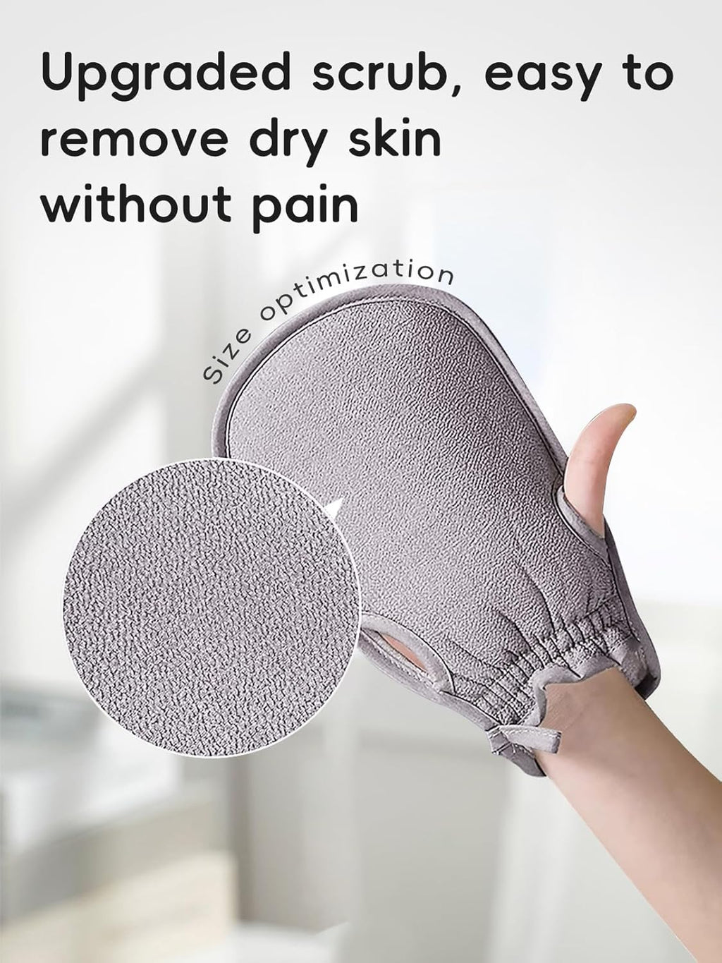 Exfoliating Glove (Original) Machine Washable Newly Upgraded With Thumb Holes Korean Body Scrubber 100% Vegan Viscose Exfoliating Mitt for Dead Skin Removal, Keratosis Pilaris & Self-Tan Prep