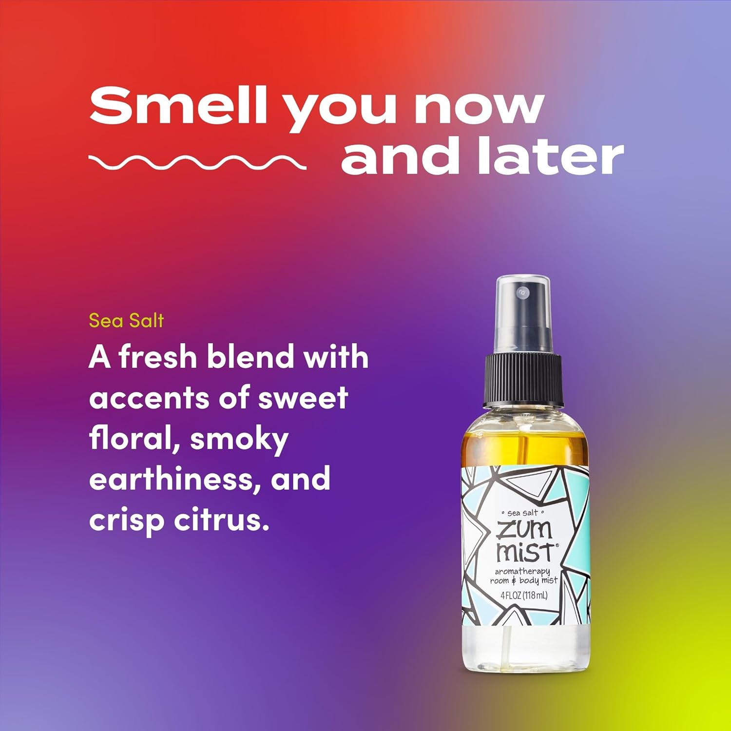 Indigo Wild Zum Mist Room & Body Spray - Aromatherapy Essential Oil Spray - Natural Body Mist & Room Spray - Sea Salt Scent - 4 fl oz (2 Pack)