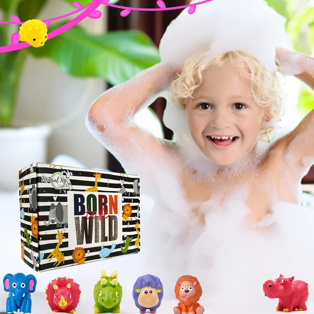 Bath Bombs for Kids with Surprise Inside - Organic Bath Fizzies with Toys Inside. All Natural, Gentle, and Kids Safe, Rainbow Spa Bath Fizz Balls, Birthday Gifts for Boys, Toddlers, Baby