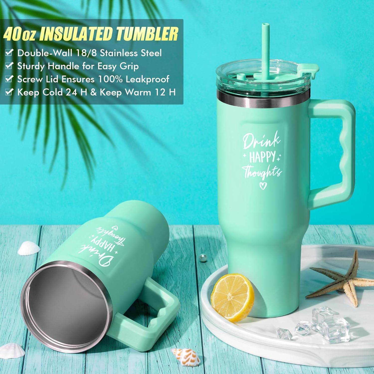 Birthday Gifts for Women Self Care Get Well Soon Gifts, Ocean Relaxing Spa Gifts Box Care Package Basket w/ Luxury Flannel Blanket 40 oz Tumbler, Christmas Gifts Set for Mom Her Wife Girlfriend Sister