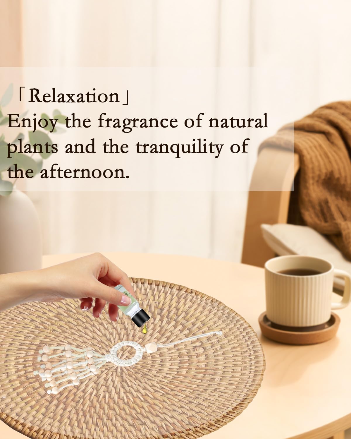 Car Air Freshener,White Musk Hand Woven Hanging Natural Odor Eliminator with 10ml Essential Oil,Wooden Diffuser Balls Deodorizer for Home, Vehicles