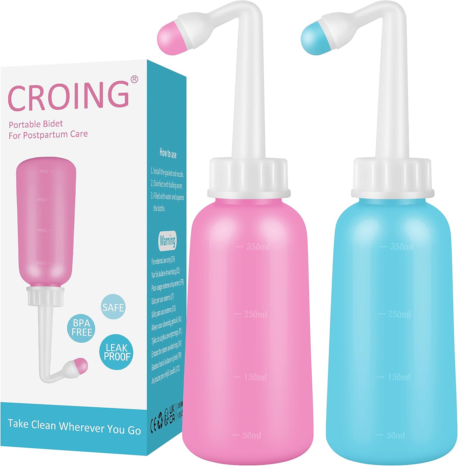 2 PCS Portable Bidet for Travel - The Easy Bidet for Postpartum Care (350ML)