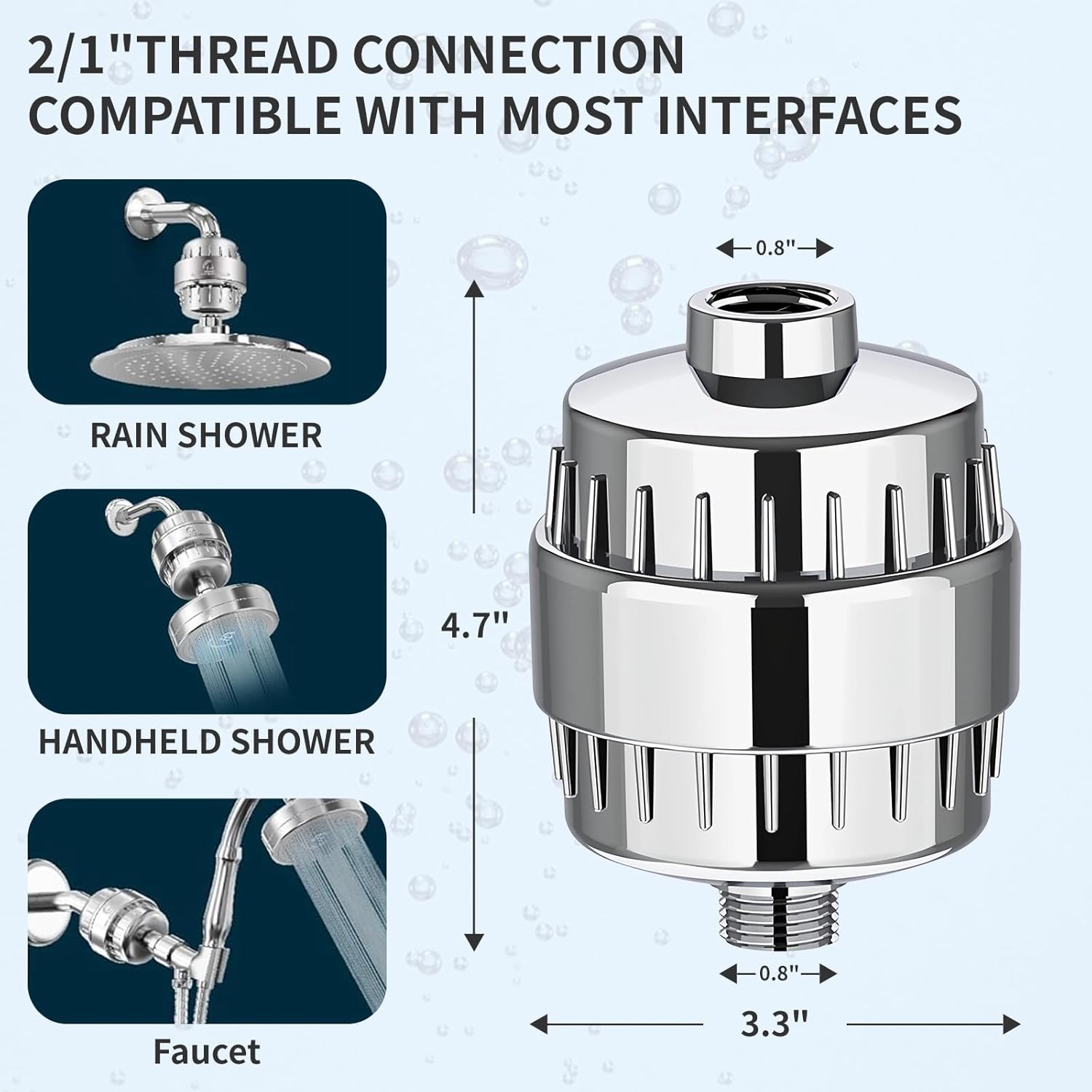 Shower Filter, 20 Stage Replacement Filter Cartridge Hard Water Shower Head Filters, Removes Sediment, Heavy Metals, Iron Other Sediments, Optimizes Water Quality