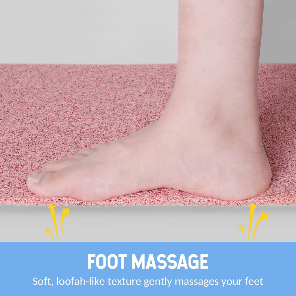 Non-Slip Bathtub Mat, Anti Slip Shower Mat, Fast Drying Bathtub Mats, Foot Scrubber Mat, Anti Slip Mat for Tub, Floor, Bathroom, Kitchen, Home, Hotel (Pink 36"×24")