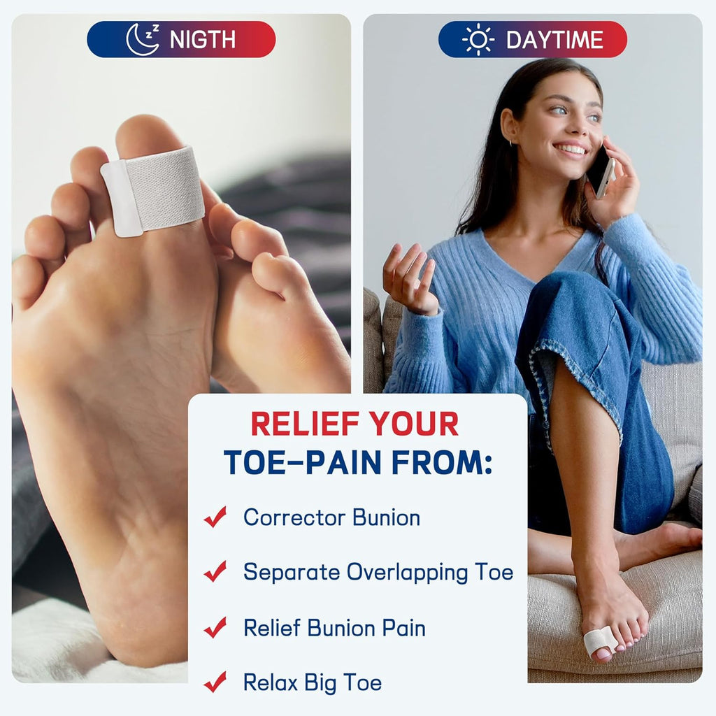 Big Toe Spacers,Hallux Valgus Corrector,Relieve Bunion Pain,Prevent Overlapping Toes, All-Day Comfort for Men & Women, Fits in Shoes.