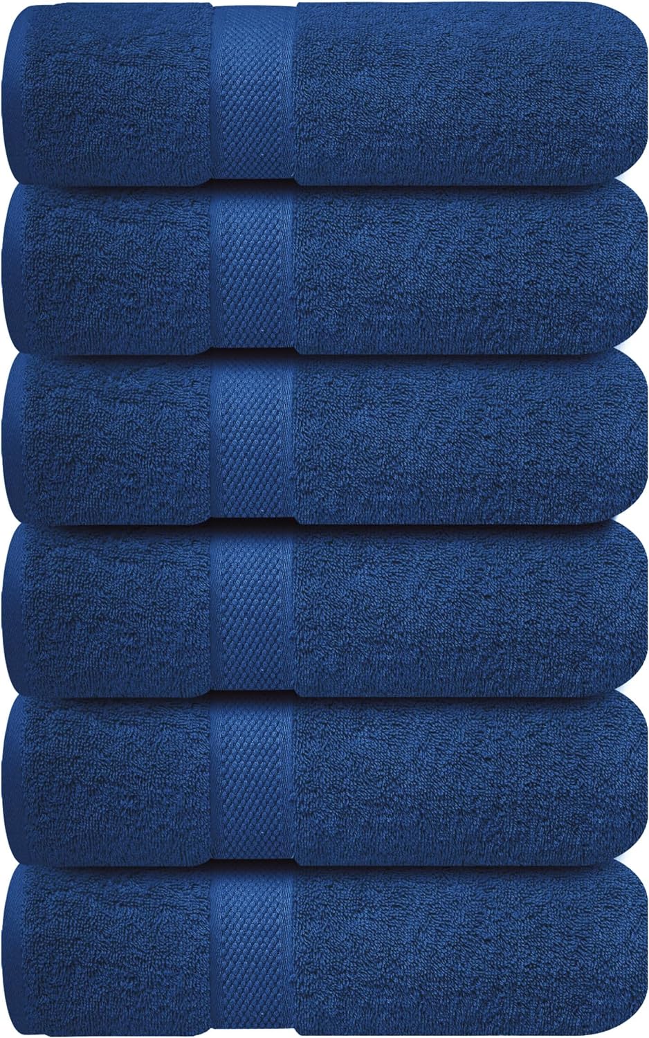 Infinitee Xclusives Hand Towels for Bathroom - Set of 6 (16x28 inches) 600 GSM, 100% Cotton Ultra Soft, Quick Drying, Hotel Quality Hand Towel Set (Tranquil Navy)