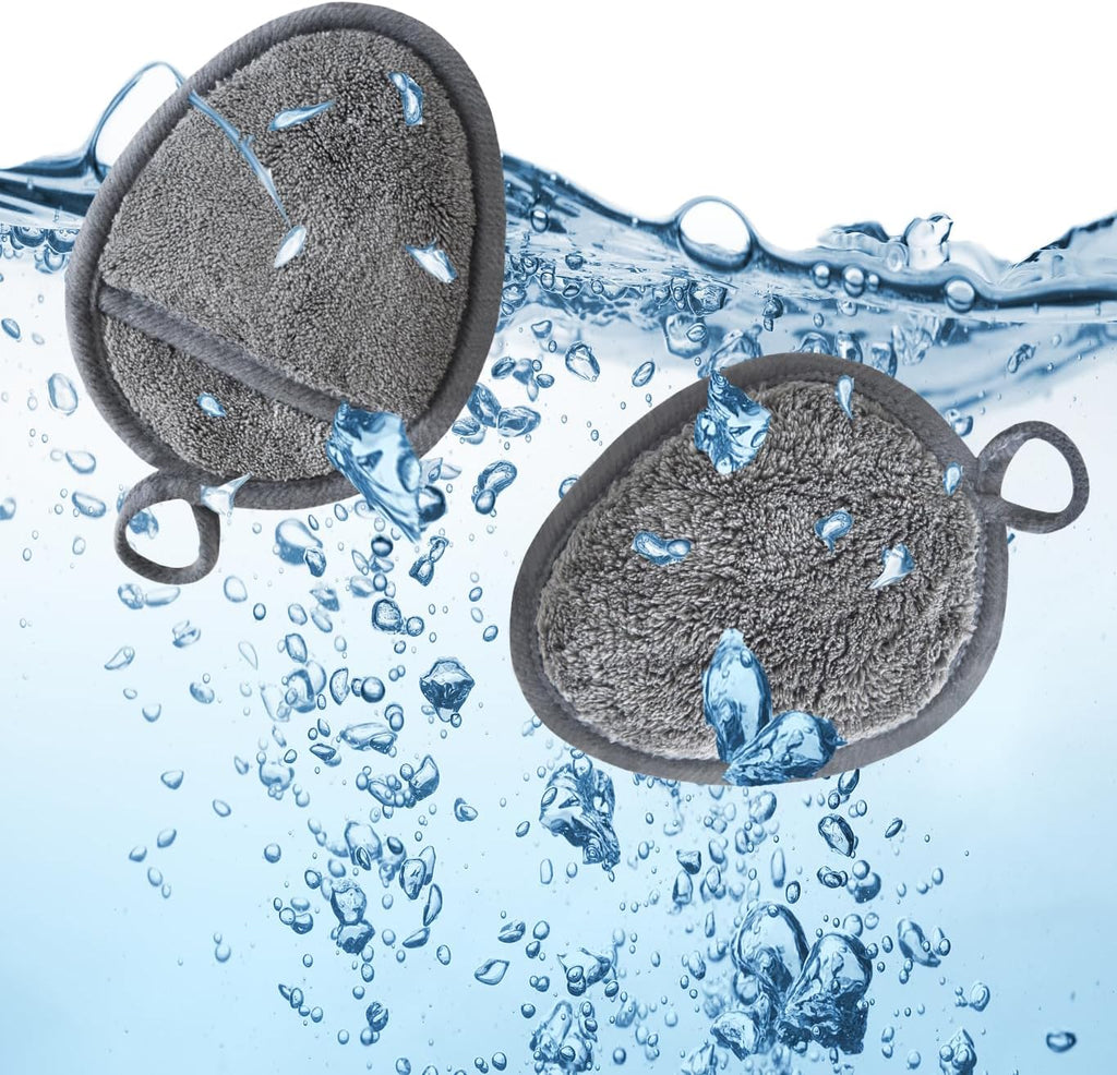 Reusable Makeup Remover Pads Soft Makeup Remover Cloths Washable Facial Makeup Cleansing Pads for Face,Lip,Eyes Grey 12PCS