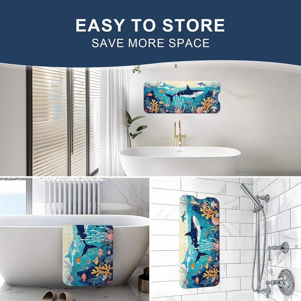 XIYUNTE Baby Bath Mat for Tub Non Slip Kids Bath Mat - 40"x16" Extra Long Bathtub Mat Non Slip Kids, Eco-Friendly Toddler Bath Mats with Suction Cups for Secure Grip, Easy to Clean & Easy Drying