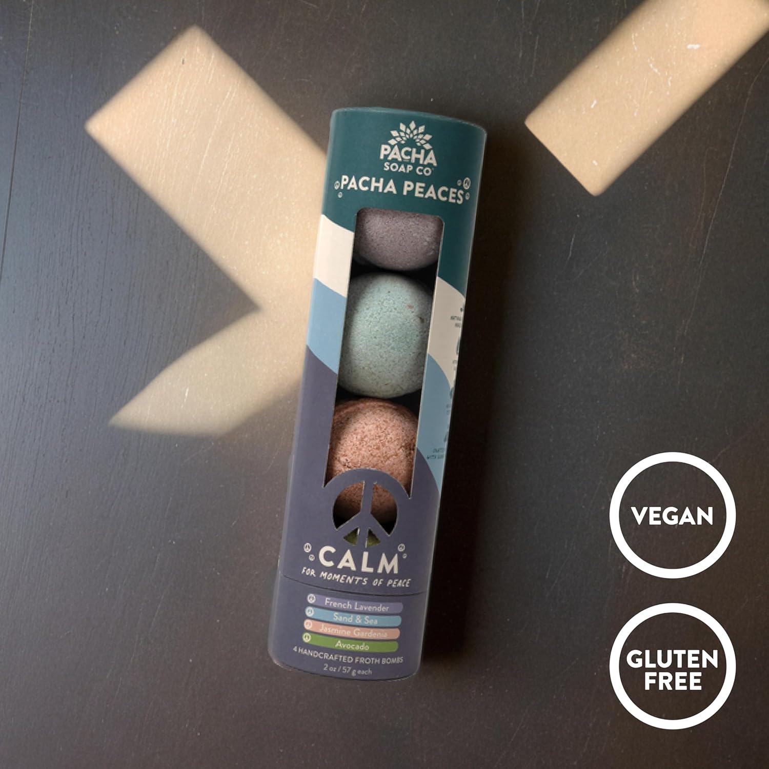 Pacha SOAP Froth Bath Bombs, Nourishing, Moisturizing, Pacha Peaces Variety, Naturally Derived & Handcrafted in The USA (2-Pack, 8 Pieces)