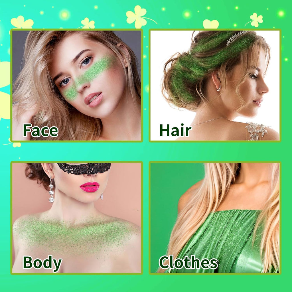 MEICOLY Green Body Hair Glitter Spray,25g/0.88OZ,Shinny Sparkle Glitter Spray for Clothes,Loose Shimmer Hairspray for Festival Rave Makeup/Stage Performance,Lightweight