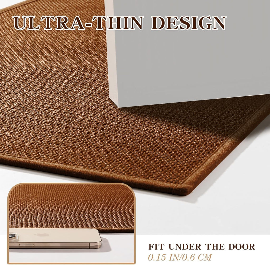 chakme Bathroom Rugs Mat 59x24, Ultra Thin Non Slip Bath Mat Large Quick Dry Absorbent Bath Mat for Bathroom Floor, (Rust, 59"x24")