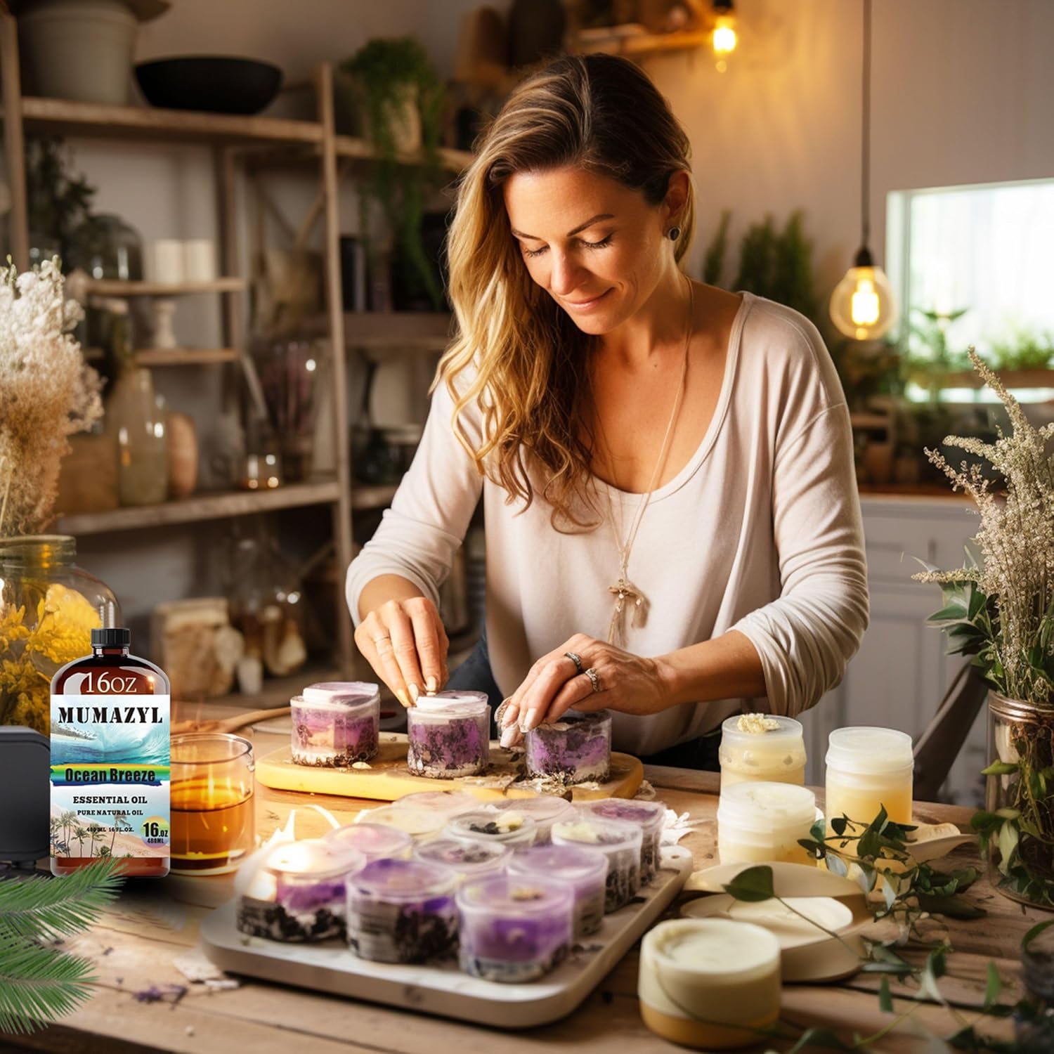 Ocean Breeze Essential Oil, Ocean Breeze Oil 16 Fl Oz 480ML for Diffuser Humidifier Yoga Cleaning DIY Candle Soap Making Fragrance Oils