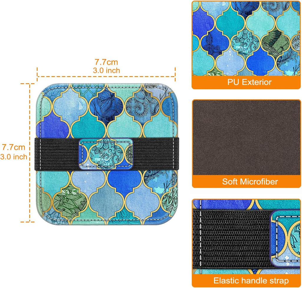 Fintie Screen Cleaning Pad, [4 Pack] Soft Cloth Wipes Screen Cleaner with Elastic Strap for iPad, iPhone, MacBook, Tablets, Laptop (Cool Jade)