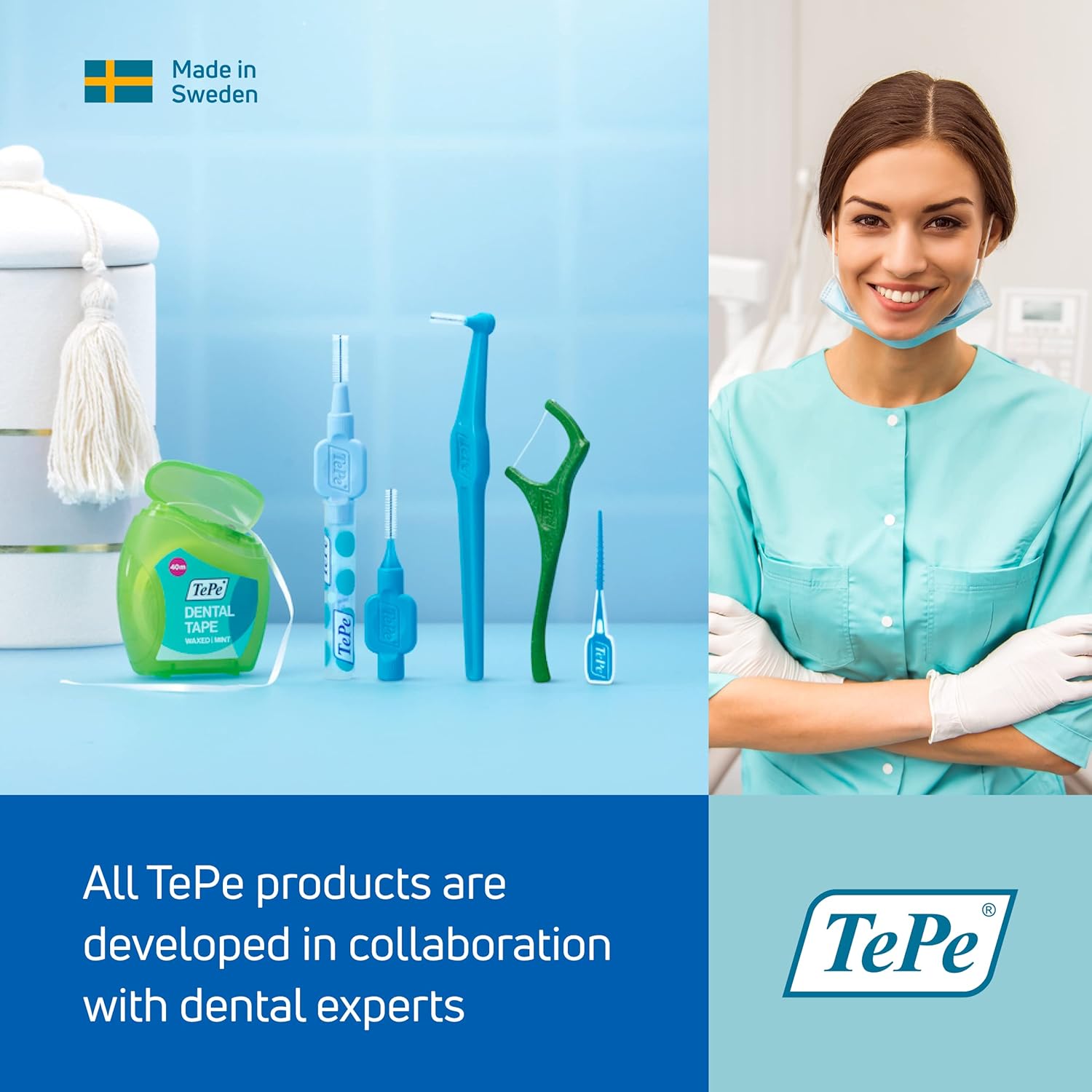TePe Interdental Brush Extra Soft, Supersoft Dental Brush for Teeth Cleaning, Pack of 8, Multi Pack