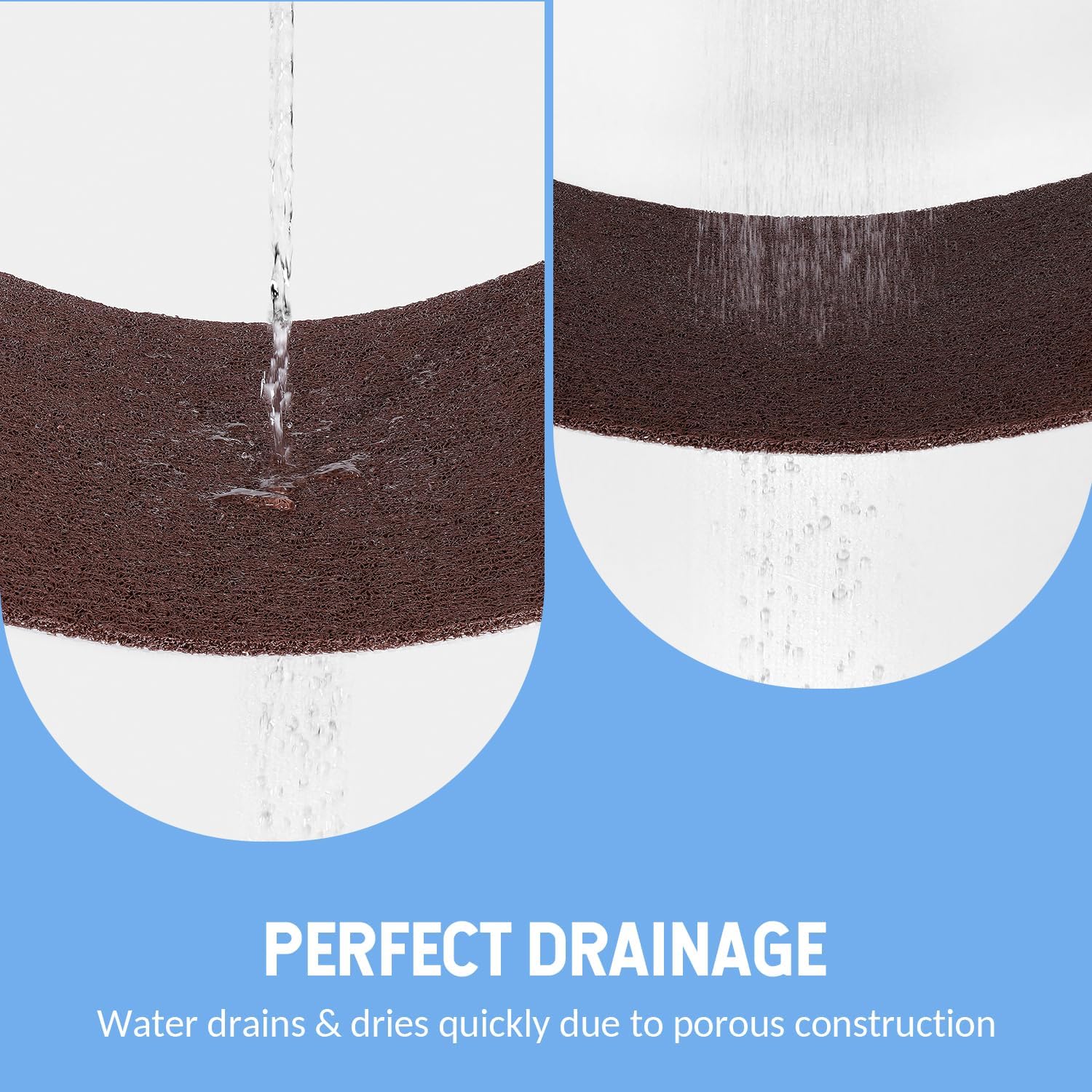 Non-Slip Bathtub Mat, Anti Slip Shower Mat, Fast Drying Bathtub Mats, Foot Scrubber Mat, Anti Slip Mat for Tub, Floor, Bathroom, Kitchen, Home, Hotel (Brown 24"×24")