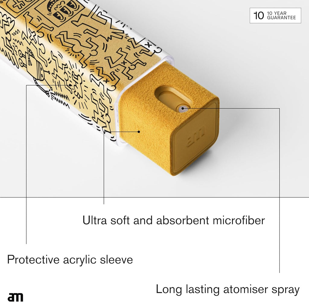 am Screen Cleaner Mist Spray with Microfiber Cloth Around – Alcohol-Free, Streak-Free Screen Cleaning Kit for Smartphones, Tablets, Laptops, Smart TVs & Car Screens, 3 Pack, Keith Haring