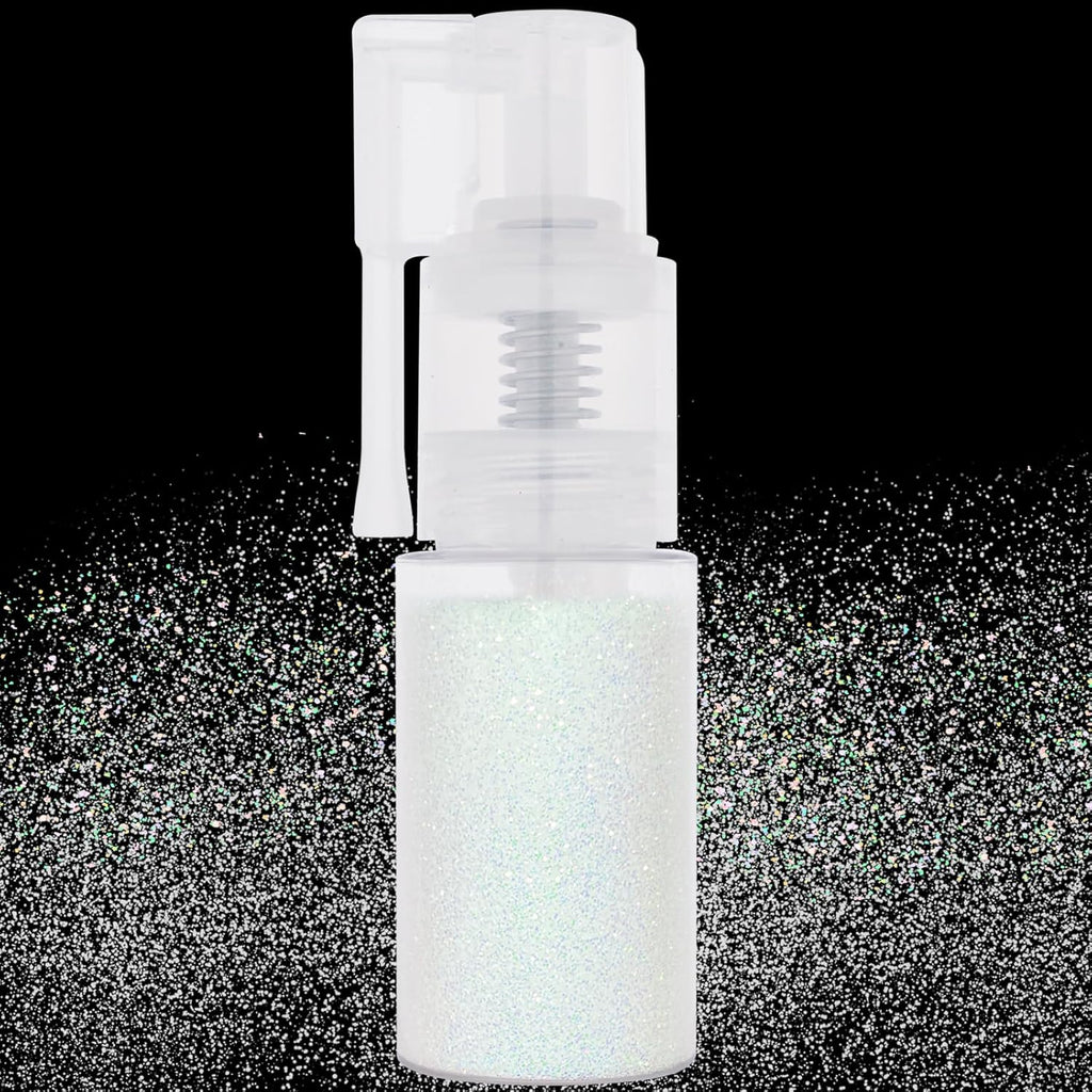 MEICOLY White Hair and Body Glitter Spray,25g/0.88OZ,Shinny Sparkle Glitter Spray for Clothes,Loose Shimmer Hairspray for Festival Rave Makeup/Stage Performance,Lightweight