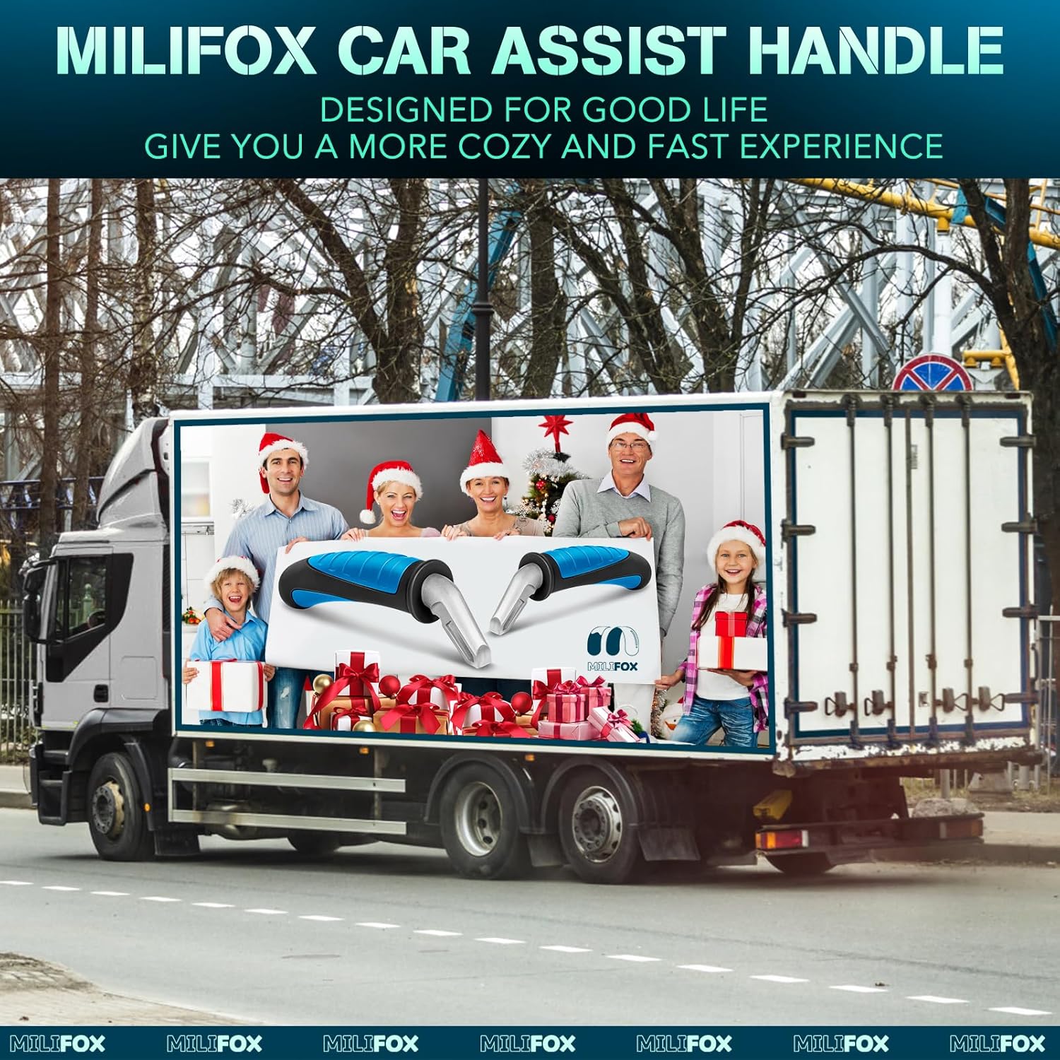 Car Door Handle for Elderly Car Handle Assist Support, Portable Auto Grab Handles for Handicap Seniors, Black and Blue