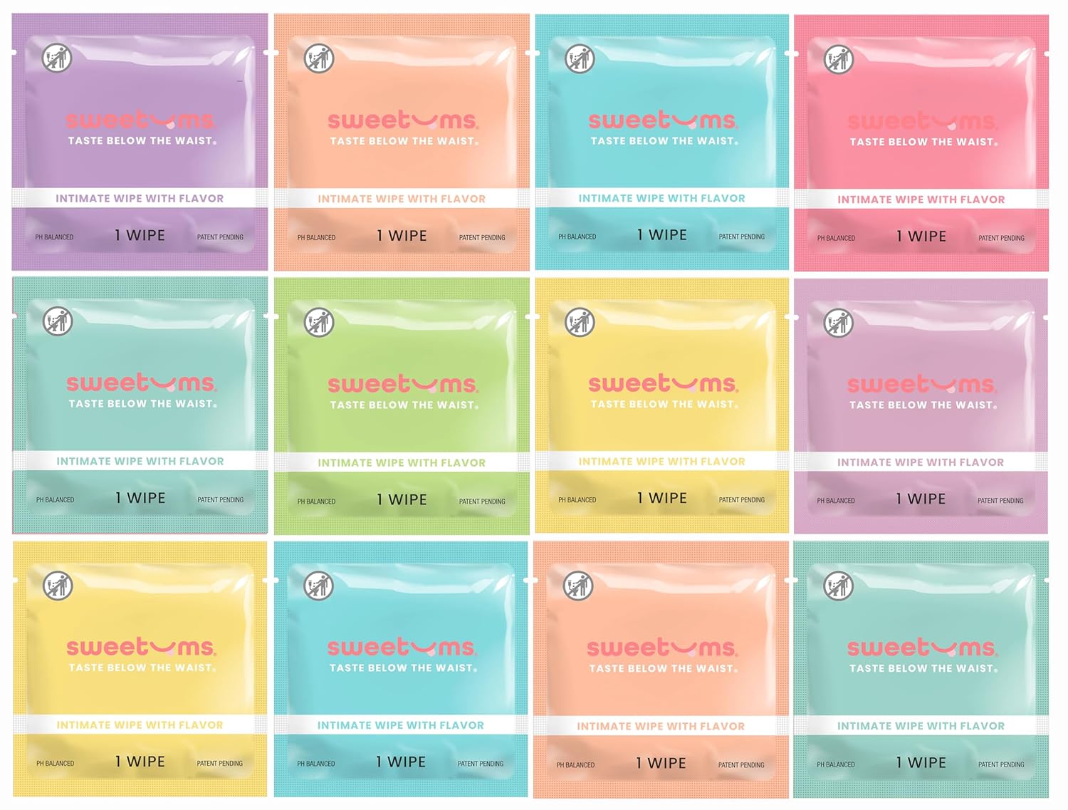 Sample Size Feminine Wipes For Women, pH Balanced Biodegradable Flavored Intimate Wipes - Pack of 24