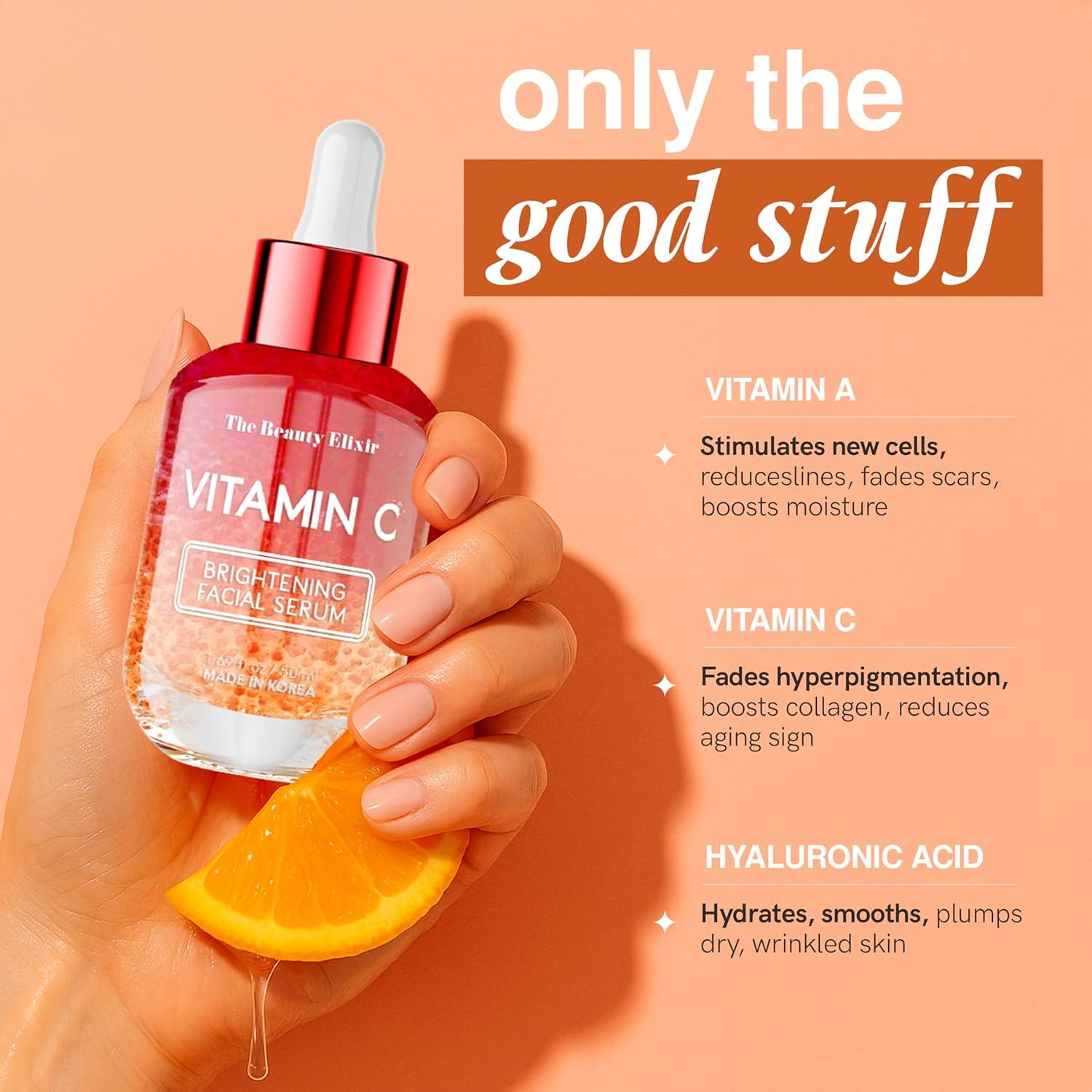Vitamin C Serum For Face - Dermatologist Tested - Anti-Aging & Dark Spot Remover - Brightening, Clean Beauty, Cruelty-Free, Korean Skin Care for Glass Skin - All Skin Types - 1.69oz