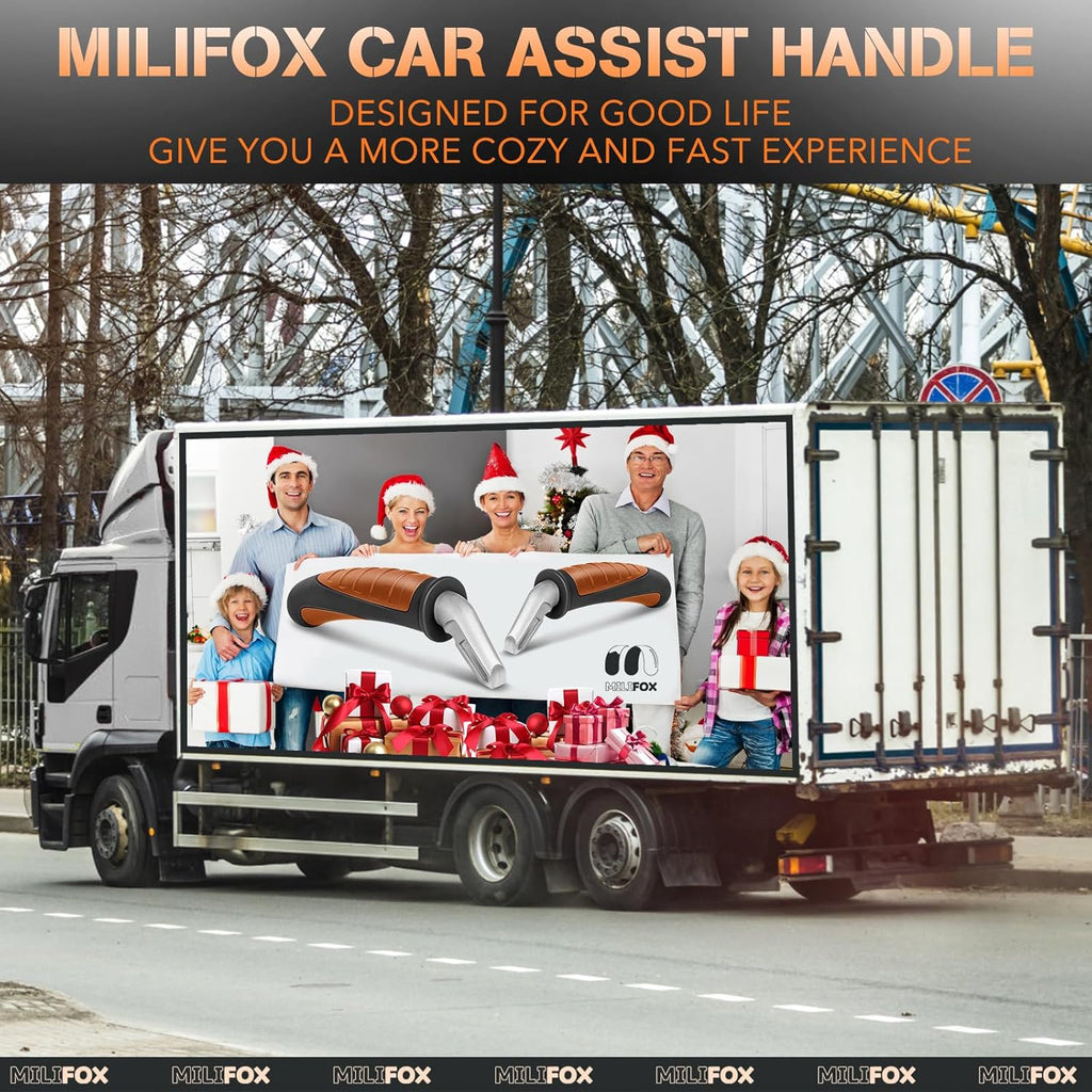 Car Door Handle for Elderly Car Handle Assist Support, Portable Auto Grab Handles for Handicap Seniors, Black and Orange 2 Pcs