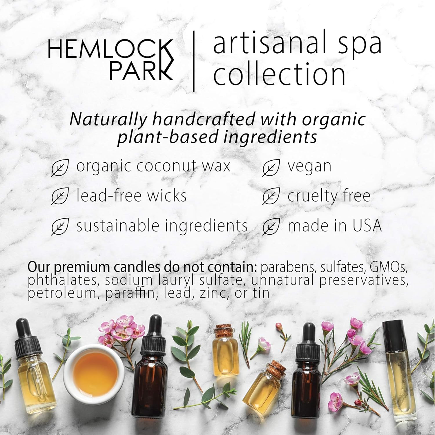 Hemlock Park Blood Orange Sage Artisanal Spa Gift Box | Apothecary Candle, Shea Butter Soap, Bath Bomb, Mineral Salt Bath Soak | Handcrafted with Plant Based Ingredients