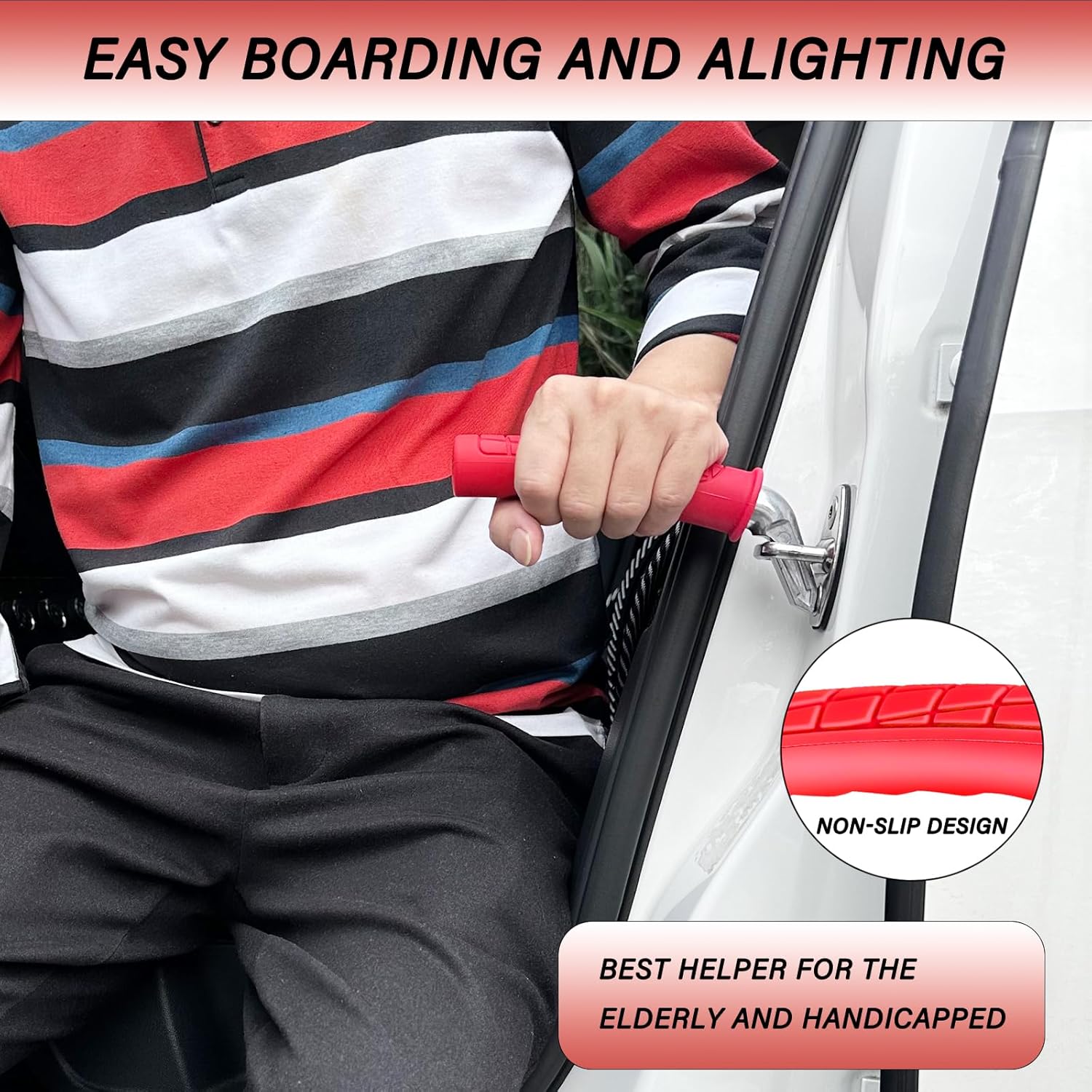 2 Pack Car Handle Assist for Elderly - Vehicle Support Handle - Auto Grab Bar Cane Support Aid - for All Vehicles - Portable Assistive Device for Seniors, Handicapped - Best Gifts for Elderly