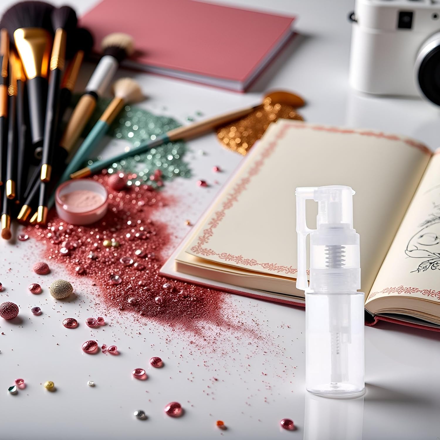 1 Pc 14ml Powder Spray Bottle,Refillable Hair Fiber Applicator, Empty Powder Cosmetics Bottles,Glitter Spray Bottle for Craft Scrapbooking Refillable Cosmetic Spray Bottles