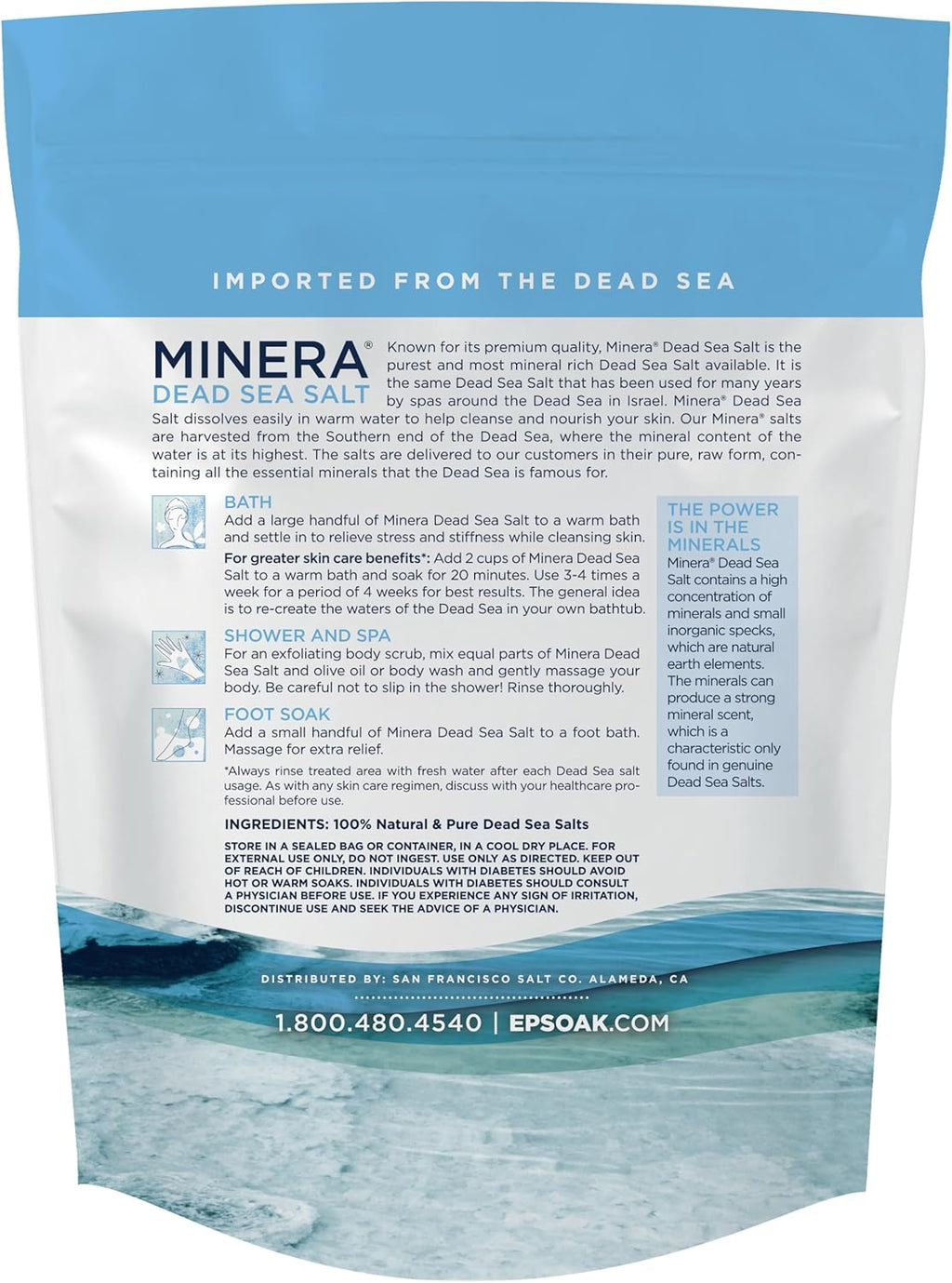 Minera Coarse Grain Dead Sea Salt for Bath & Soaking – 19 lbs, Fast-Dissolving, 100% Pure & Natural, Unscented, Skin-Nourishing Bulk Sea Salt