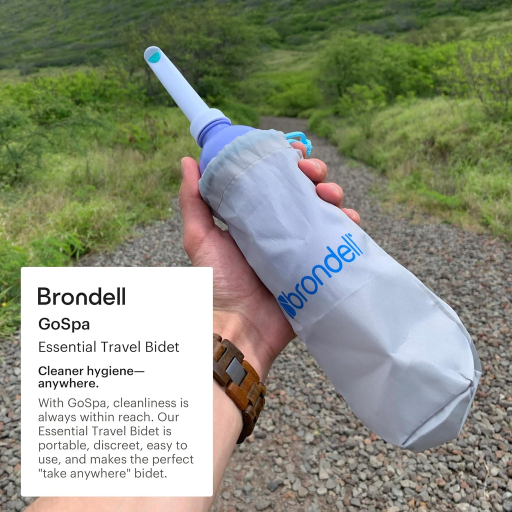 Brondell GoSpa Travel Bidet GS-70 Easy-to-use Portable Bidet with Convenient Nozzle Storage, Travel Bag, 400 ml Capacity, and Angled Nozzle Spray