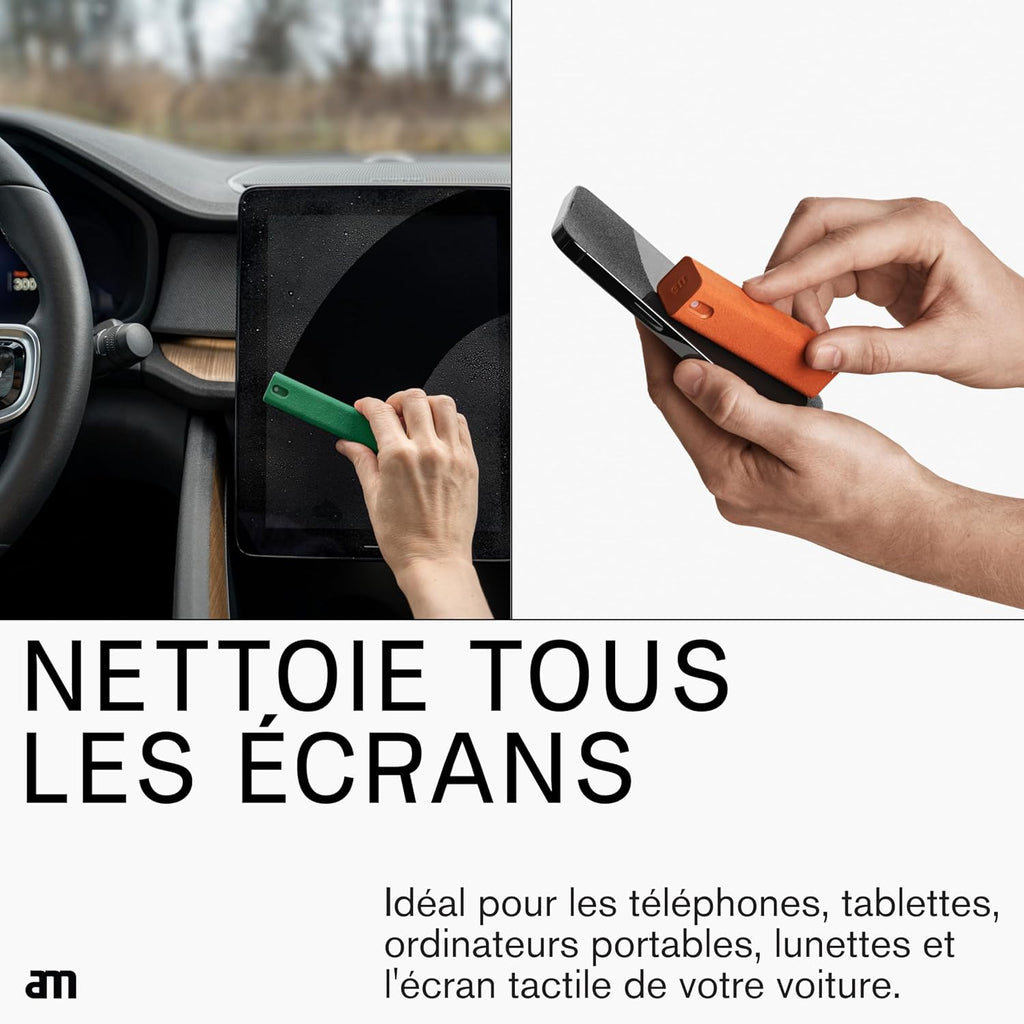 am Screen Cleaner with 7 oz Refill – Alcohol-Free Spray & Microfiber Cloth for iPhone 15 & 14, iPads, Tablets, Laptops, Phones, Smart TVs, Car Displays – Streak-Free, Non-Toxic, Eco-Friendly, Red