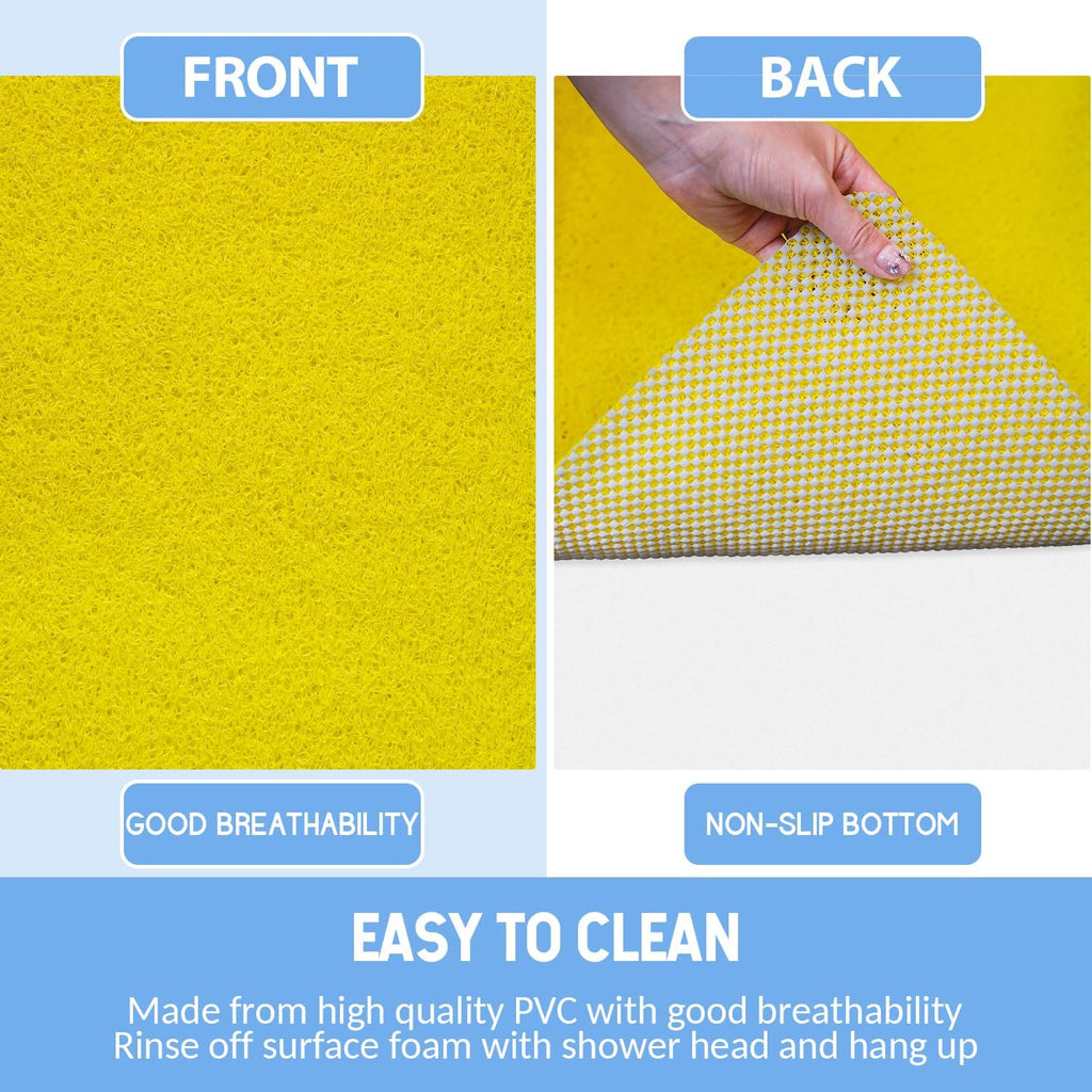 Non-Slip Bathtub Mat, Anti Slip Shower Mat, Fast Drying Bathtub Mats, Foot Scrubber Mat, Anti Slip Mat for Tub, Floor, Bathroom, Kitchen, Home, Hotel (Yellow 24"×24")