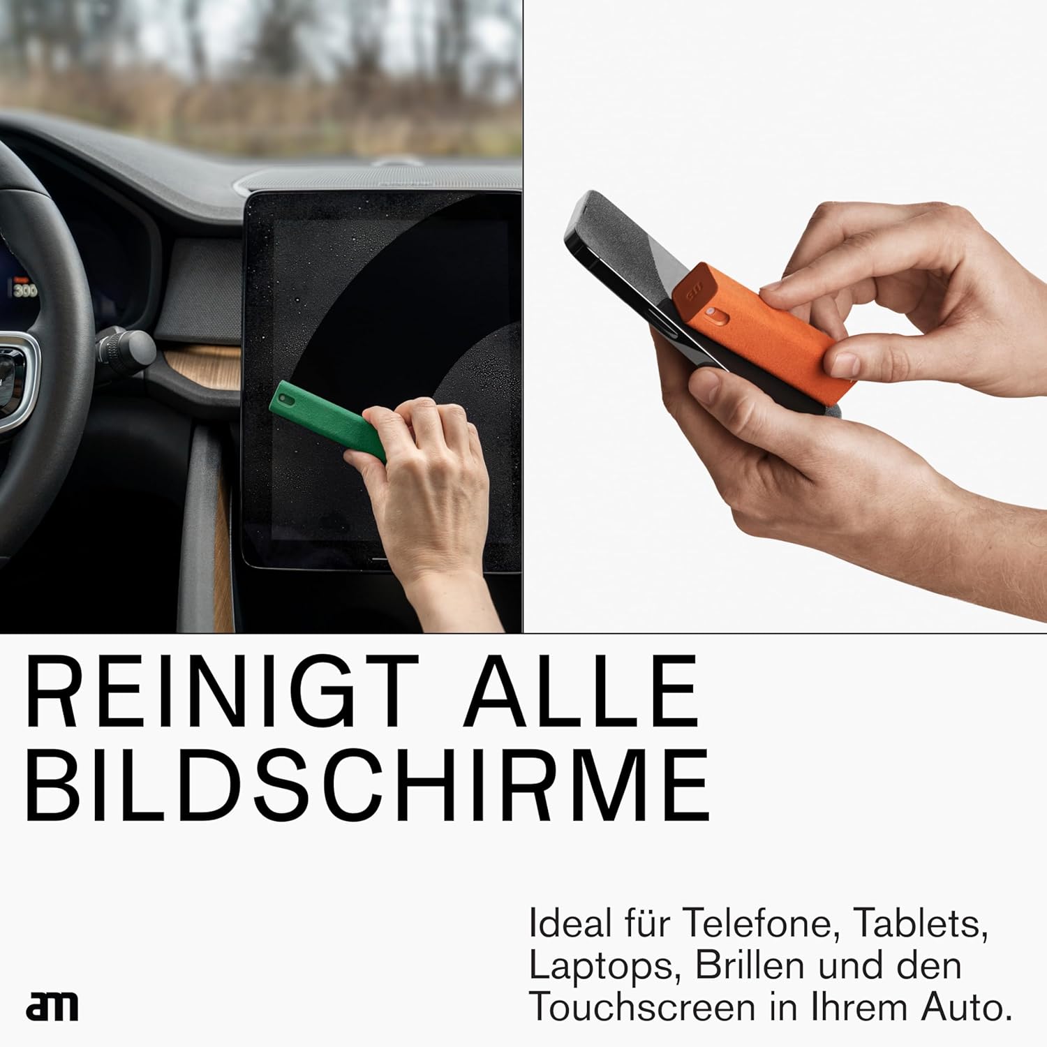 am Screen Cleaner Mist Spray with Microfiber Cloth Around – Alcohol-Free, Streak-Free Screen Cleaning Kit for Smartphones, Tablets, Laptops, Smart TVs & Car Screens, 1 Pack, Pink