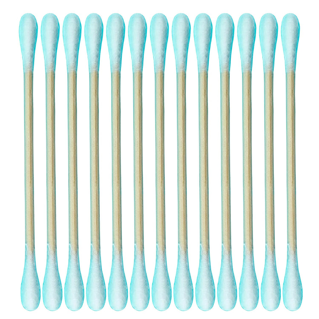 1050pcs CGR Organic cotton Swabs, 100% Cotton Double-Tipped, Bamboo Sticks(compostable), Travel Pack(3 Pack of 350 Swabs Total)