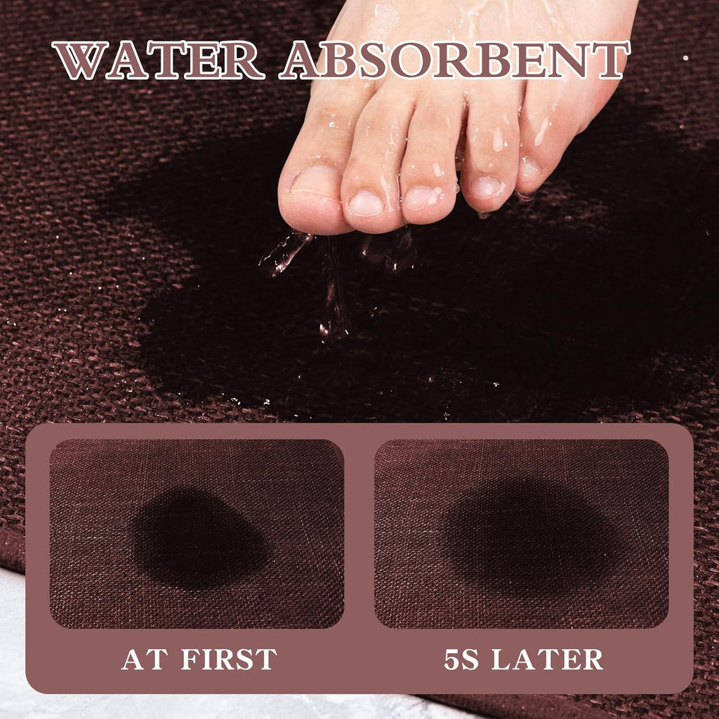 chakme Bathroom Rugs Mat 59x24, Ultra Thin Non Slip Bath Mat Large Quick Dry Absorbent Bath Mat for Bathroom Floor, (Dark Purple, 59"x24")