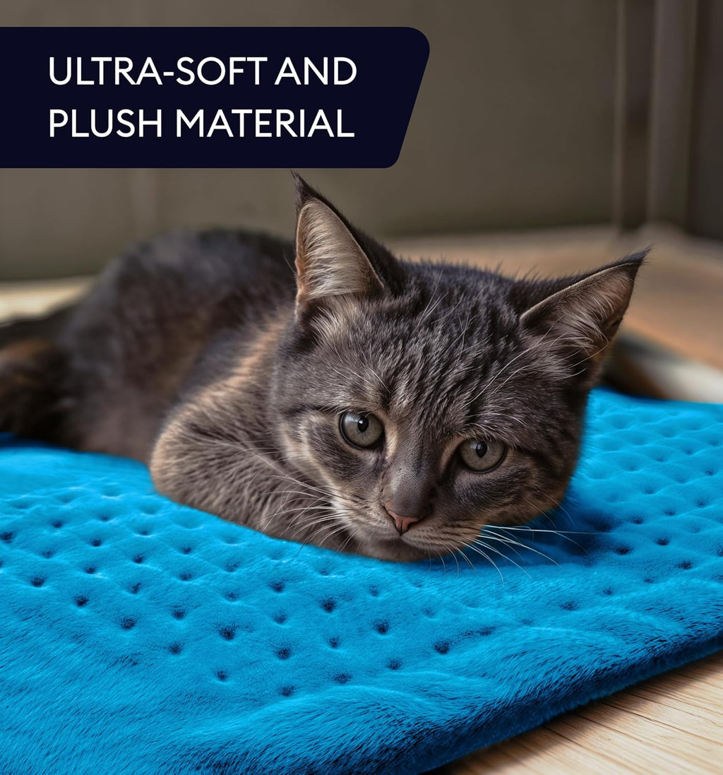 GENIANI Electric Throw - XXL Heating Pad for Back Pain & Menstrual Pain Relief, Auto Shut Off, Machine Washable, Moist Heat Pad for Neck and Shoulder, Cramps Relief, Aqua Blue 18'‘×26’’