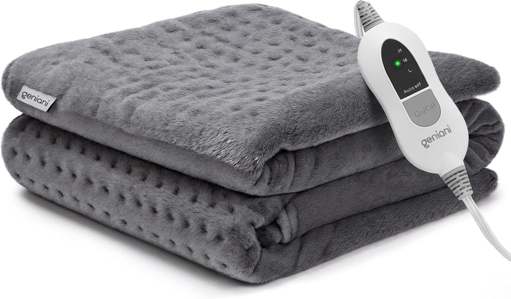 GENIANI Electric Throw - Heating Pad for Back Pain & Cramps Relief - Auto Shut Off, Machine Washable, Moist Heat Pad for Neck & Shoulder - Birthday Gift for Women, Extra Large 24 x 12 inches