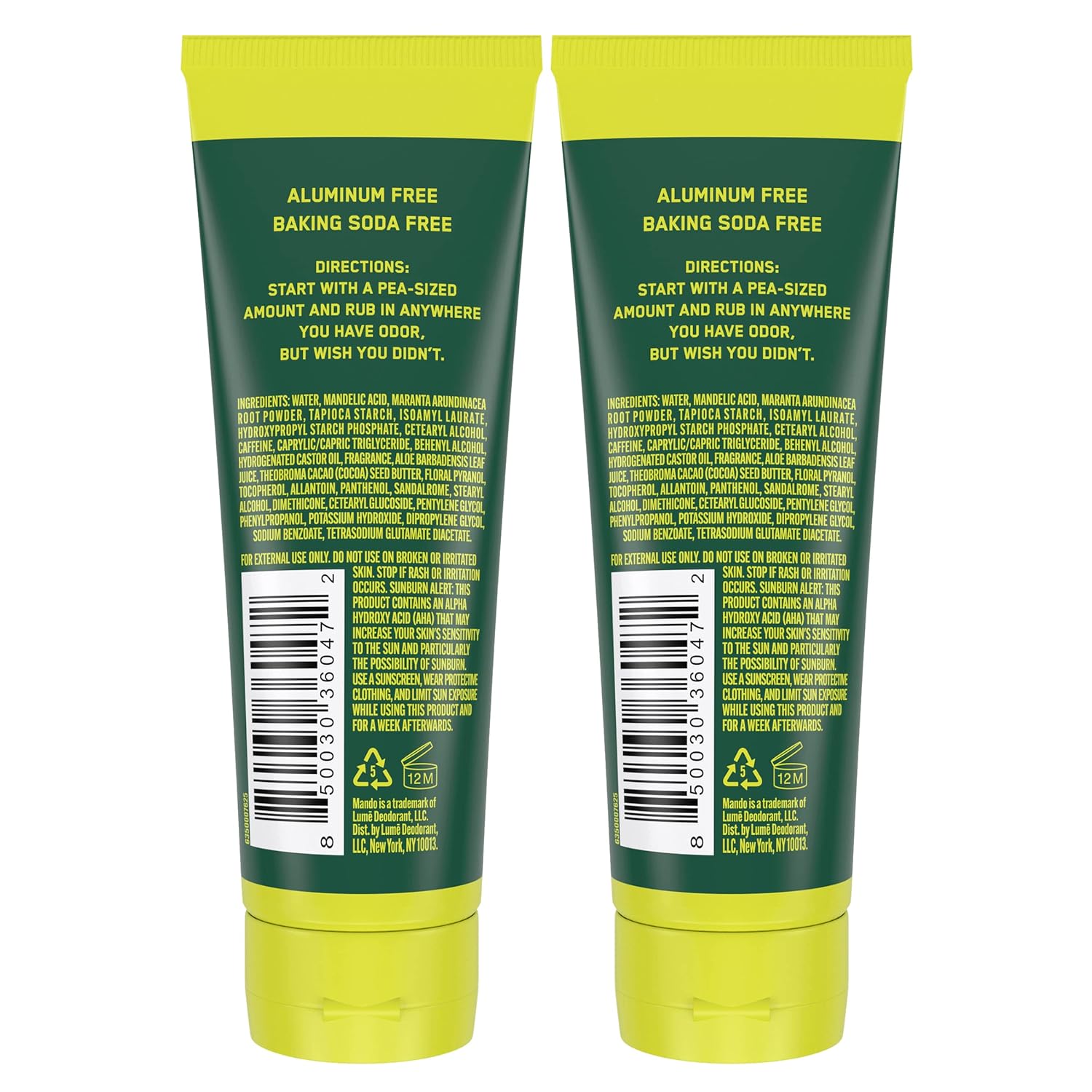 Mando Whole Body Deodorant For Men - Invisible Cream - 72 Hour Odor Control - Aluminum Free, Baking Soda Free, Skin Safe - 3 ounce (Pack of 2) - Mt Fuji