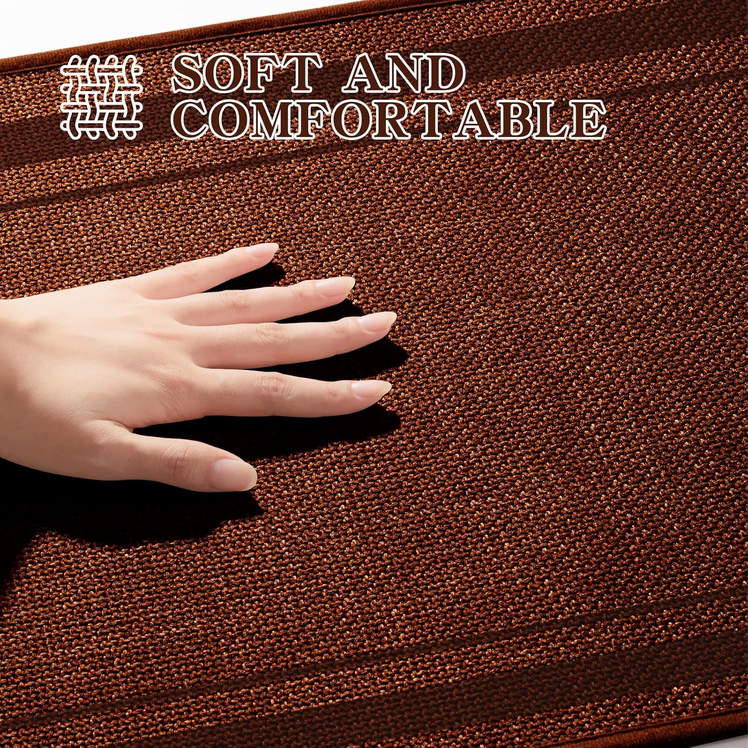 chakme Bathroom Rugs Mat 24x17, Ultra Thin Non Slip Bath Mat Small Quick Dry Absorbent Bath Mat for Bathroom Floor, (Rust, 24"x17")