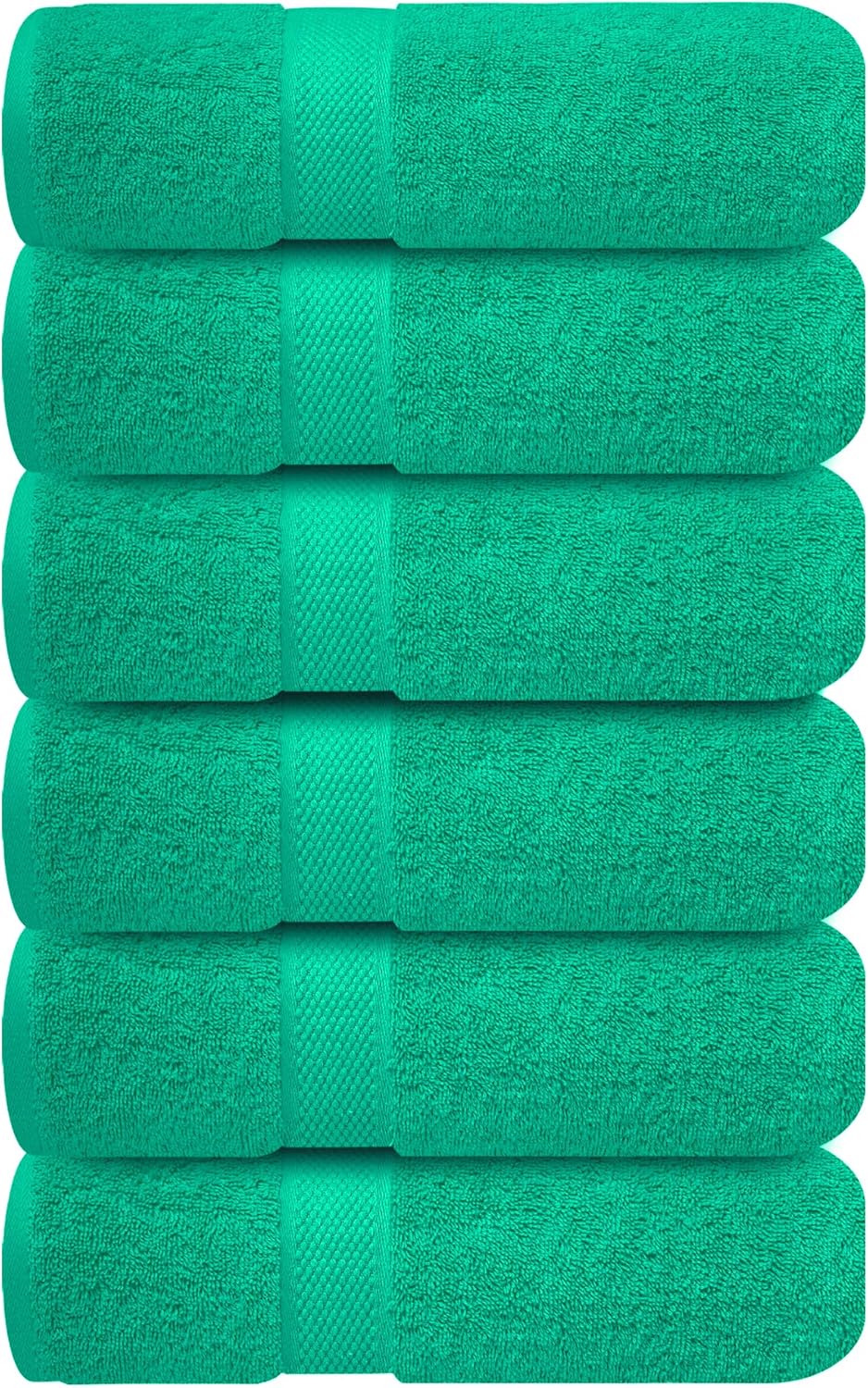 Infinitee Xclusives Green Hand Towels for Bathroom - Set of 6 (16x28 inches) 600 GSM, 100% Cotton Ultra Soft, Quick Drying, Hotel Quality Hand Towel Set (Vivid Green)