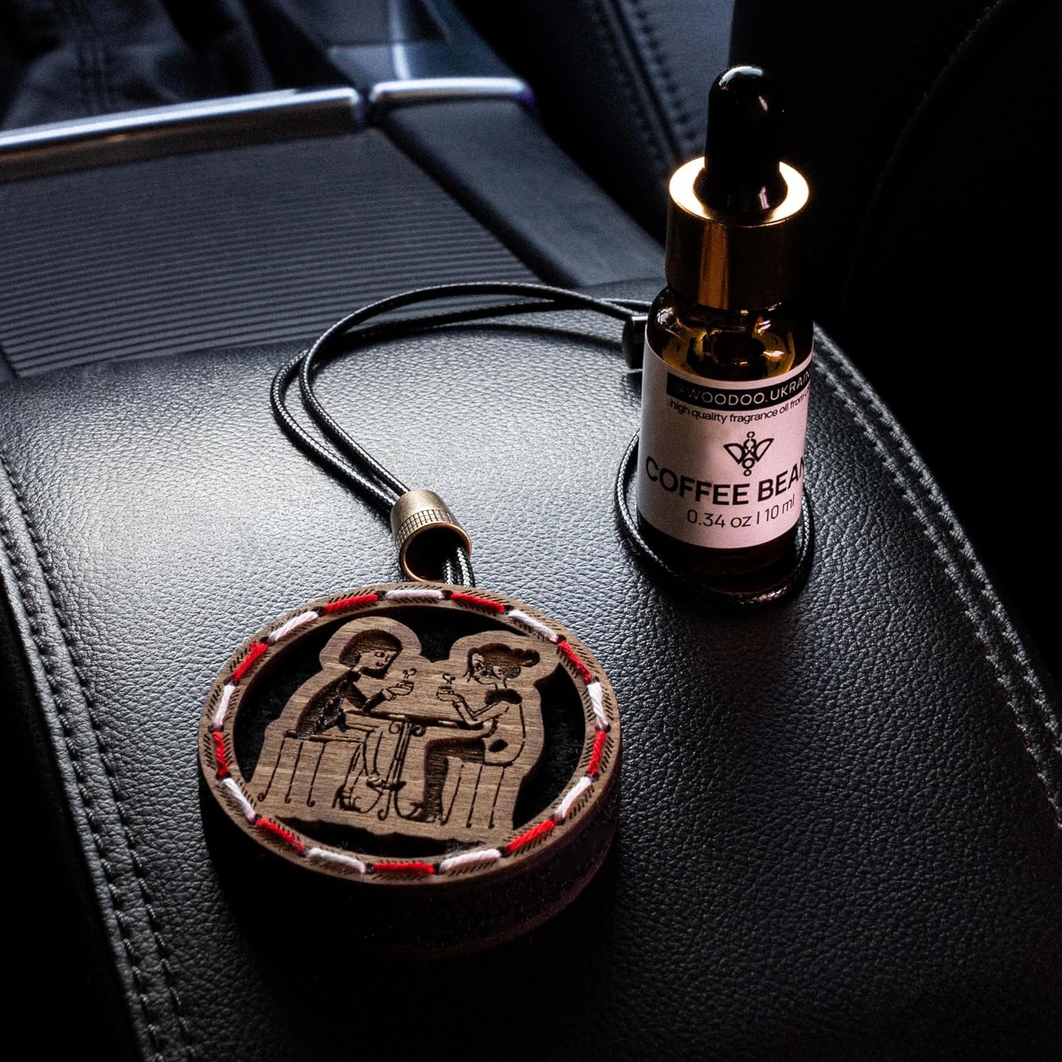 Wood Car Air Freshener — Handmade Car Air Freshener — Tree Of Life Designed Fragrance Oil Diffuser in Wooden Gift Box — Aromatherapy Gift Set with Ocean Breeze Fragrance Oil - 10 ml