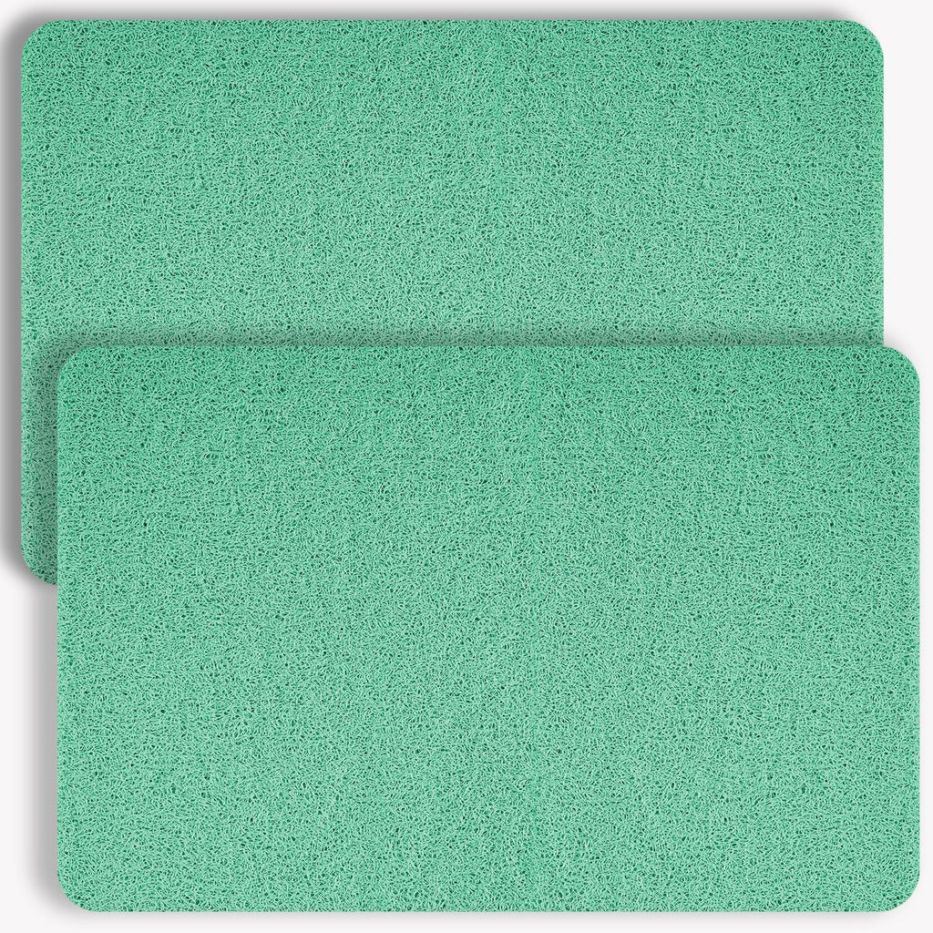 Non-Slip Bathtub Mat, 2 Pack Anti Slip Shower Mat, Fast Drying Bathtub Mats, Foot Scrubber Mat, Anti Slip Mat for Tub, Floor, Bathroom, Kitchen, Home, Hotel (Light Green 24"×16"+24"×16")
