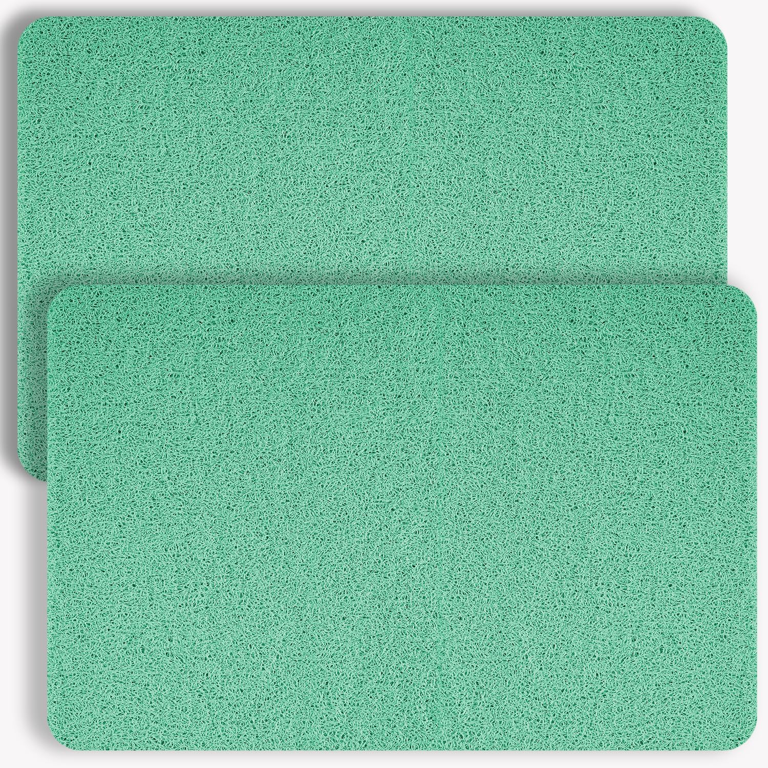 Non-Slip Bathtub Mat, 2 Pack Anti Slip Shower Mat, Fast Drying Bathtub Mats, Foot Scrubber Mat, Anti Slip Mat for Tub, Floor, Bathroom, Kitchen, Home, Hotel (Light Green 24"×16"+24"×16")